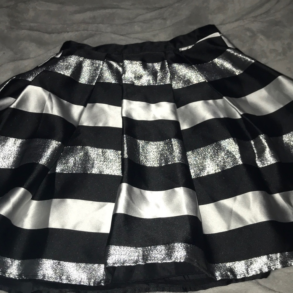 black white silver fancy skirt